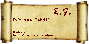 Rózsa Fabó névjegykártya